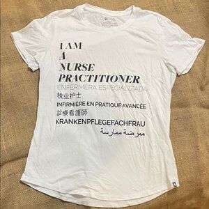 Figs White Multilingual Nurse Practitioner T-Shirt